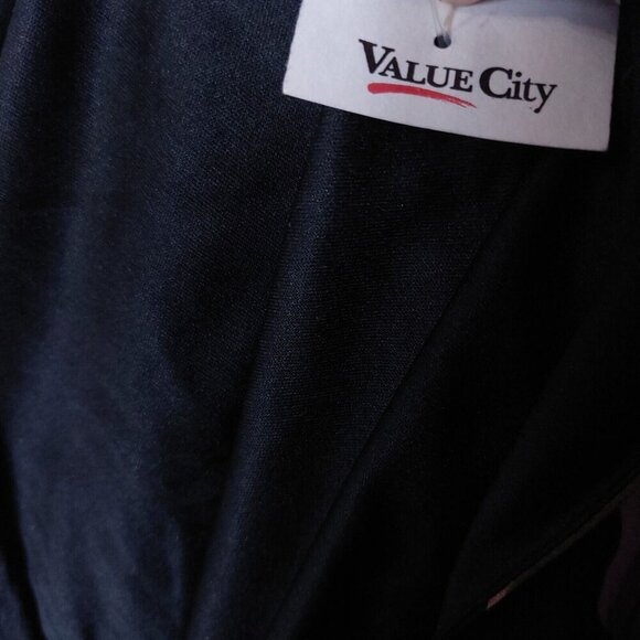 Eva Blue Dress Women 28 Black Floral Chiffon Beaded Asymmetrical Y2K Vintage NWT - Picture 14 of 14